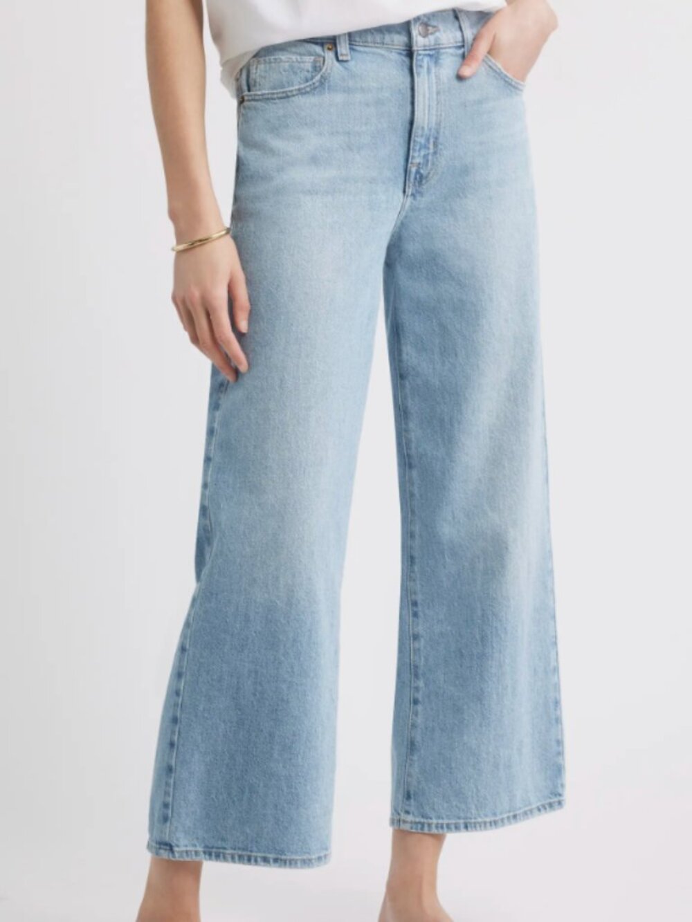 Nordstrom High Waist Wide Leg Crop Jeans